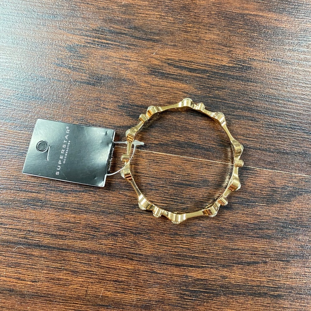 Gold and Rhinestone Bangle - Picture 5 of 6